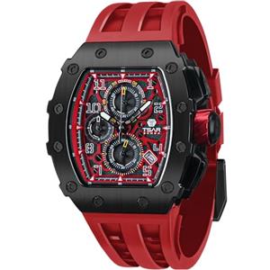 TSAR BOMBA Orologio Uomo Tonneau Design Impermeabile 50M con Cinturino in 316 Acciaio Lunetta Regalo Uomo Militare Cronografo Orologio da Design Elegante