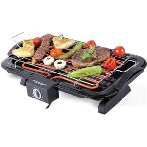 Bakaji Barbecue Elettrico BBQ da Tavolo Bistecchiera Elettrica Potenza Senza Fumo 2200 W con Griglia in Acciaio Termostato Regolabile Area Cottura 37 x 21 cm Vaschetta Raccolta Grassi