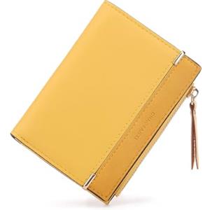 CHAOFANXI Portafoglio Donna Borsetta Portamonete Sottile Pochette Piccolo Portafogli in Pelle Sintetica,Giallo