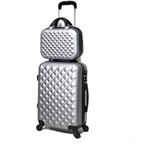 CELIMS - Valigia Bagaglio a Mano con Beauty Case da Viaggio 30cm Argento Approvata da oltre 100 compagnie aeree | Leggera e Rigida | Trolley Bagaglio a Mano 55x40x20 | Bagaglio a Mano