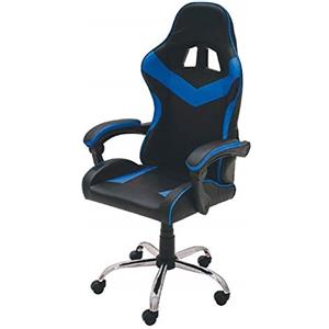 Galileo Casa Sedia gaming con ruote blu e nera