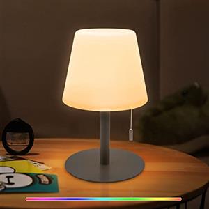 uuffoo Lampada da Comodino,Dimmerabile RGB 7 Colori Moderne Abat Jour da Comodino,USB Ricaricabile Paralume Lampada per Camera da Letto, Camera Degli Ospiti o Ufficio