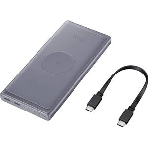 Generico Powerbank compatibile con Samsung, Apple, Iphone, Smartwatch ecc. Wireless, Grigio, USB-C, 10000 mAh, Ricarica Rapida a Due Vie, Compatto e Portatile