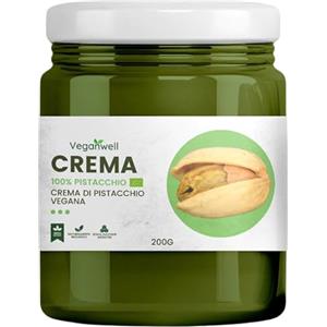 Veganwell - Crema Proteica 100% Vegana - Crema Spalmabile Senza Zucchero - 100% Naturale Senza Additivi e Conservanti - Preparata il giorno prima di essere spedita - Protein Cream 200g (Pistacchio)