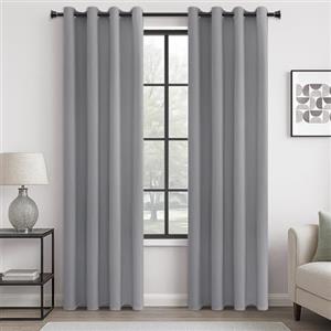 MRTREES Tenda Coprente Tende Termiche Isolanti per Interni Tende Fonoassorbenti con Anelli Tende Oscuranti per Soggiorno Camera da Letto Salotto 2 Pezzi 140x220 CM, Grigio Chiaro