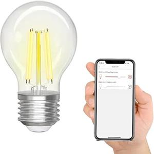 Levitantes Lampadina a filamento intelligente wifi, lampadina sferica G45 compatibile con Alexa e Google Home, lampadina E27 4.5W 470 Lm, Wi Fi Smart bulb trasparente (G45)