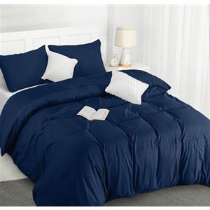 Utopia Bedding Copripiumino King Size - Microfibra Copripiumino 230x220cm + Federe 50x75cm - Blu Navy