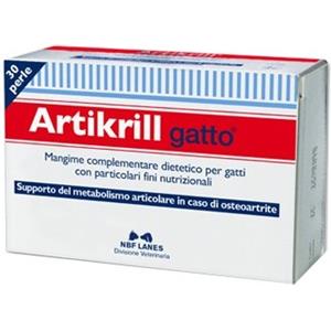 N.B.F. LANES Artikrill Gatto - Mangime Complementare Dietetico per il Supporto Articolare - 30 Perle con Omega-3, Metionina e Vitamina E