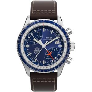 Timex Orologio Cronografo al Quarzo Uomo con Cinturino in Pelle TW2W97200