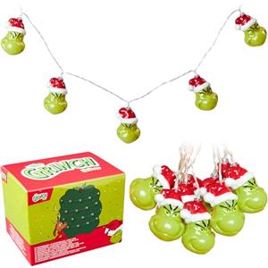 The Grinch LED Corda Luci di Natale, 170cm Lucine a Batteria - Regalo Natale (Verde 3D)