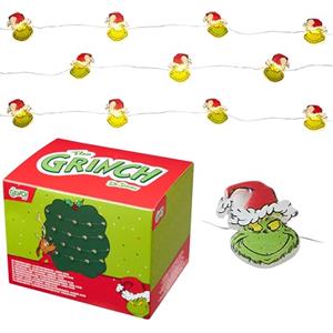 The Grinch LED Corda Luci di Natale, 170cm Lucine a Batteria - Regalo Natale (Verde 2D)