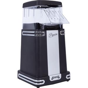 Gadgy Macchina Popcorn | Macchina per Pop Corn ad Aria Calda l Preparazione Salutare, Senza Olio o Grassi l Macchina Pop Corn con Misurino e Coperchio Superiore Rimovibile l Rivestimento Nero Retrò