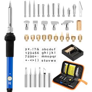 LURICO Set di Saldatori da 60 W, Kit Saldatore Stagno con Temperatura Regolabile 220~450 ℃, Set di Saldatura per Legna in Pelle, Ferro da Stiro Fai da Te, Incisione in Pelle, Scultura