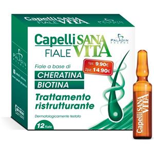 PALADIN PHARMA SpA Sanavita Capelli 12 Fiale - Integratore per Capelli Sani e Forti