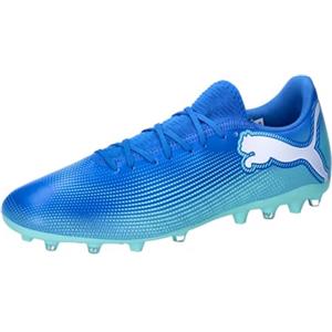 PUMA Future 7 Play MG, Soccer Shoe Unisex - Adulto, Hyperlink Blue Mint Puma White, 45 EU