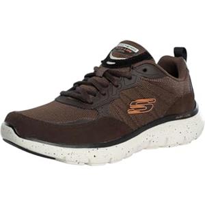 Skechers Uomo Trainer-Flex Advantage 5.0, Scarpe da Ginnastica, Marrone Suede Mesh Duraleather Nero Trim, 44 EU