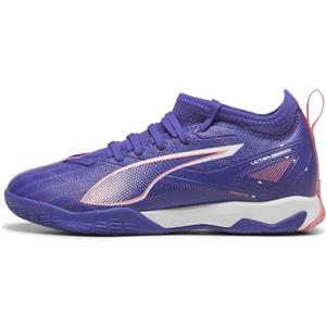 PUMA Ultra 5 Match IT + Mid Jr, Soccer Shoe Unisex-Adulto, Lapis Lazuli White-Sunset Glow, 34.5 EU