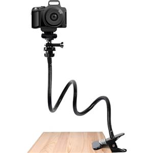 Faderr Supporto per Webcam, Braccio Flessibile a Collo di Cigno con Morsetto per Fotocamera, Compatibile con Logitech C920s, C930e, C930, C920, C922x, C922, Brio 4K, C925e, C615 (Nero)