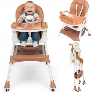 Twinky® Seggiolone Pappa MAXI 2-in-1 con Ruote | Seggiolone Pappa Portatile | Sedia Regolabile per Neonati e Bambini 0-36 Mesi | Seggiolone Pieghevole e Convertibile