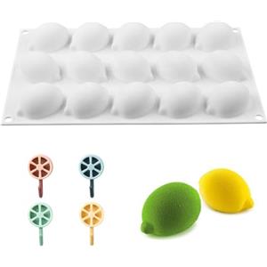 CHSZSH 1 stampo per limone con 15 fori e 4 ganci limone, stampo in silicone per torte e limoni