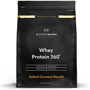 Protein Works THE PROTEIN WORKS Proteine Whey 360 In Polvere, Caramello Salato Intenso, Frullato Ad Alto Contenuto Proteico, Senza Zuccheri Aggiunti e Basso Contenuto Di Grassi, Miscela Di Proteine, 2.4 kg