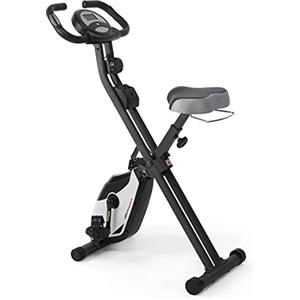 Ultrasport F-Bike Cyclette da Casa Pieghevole I Cyclette Pieghevole da Casa fino a 130 KG con Sella Extra Confortevole e LCD Display, Cyclette da Camera (Nero-Grigio)