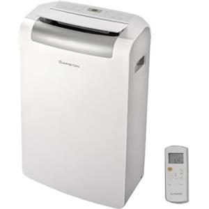 Ariston Mobis 10 - Condizionatore Portatile con Tubo 10.000Btu 46,7x39,7x76,5 e Telecomando, Pinguino Raffreddamento Rapido e Ventilazione, Climatizzatore 30mq, Aria Condizionata Classe Energetica A+