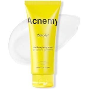 Acnemy ZITBODY® - Gel corpo purificante 200 ml con acidi BHA e AHA, formula non comedogenica per acne corporea