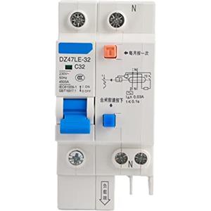 Hyuduo Interruttore Automatico differenziale Corrente, dispersione Elettrica, Sovraccarico, Protezione Cortocircuito 30Ma 230V Dz47Le-32 1P + N C32 Rccb