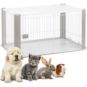 Iris Ohyama, Box, Cassa per cani, Coniglio, Porta scorrevole, L113 x P78,8 x H60 cm, CLS-1130, Grigio