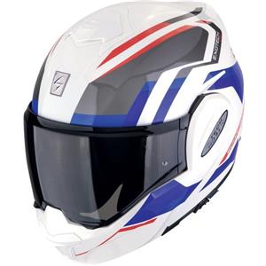 SCORPION Casco Modulare EXO-TECH EVO FURIO Bianco Blu - Policarbonato, Omologazione ECE-2206, Visiera Trasparente