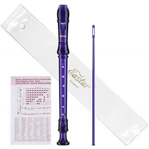 Eastar Flauto a becco soprano per principianti, bambini, 3 Piece Diteggiatura tedesca, Viola, ERS-1GPu