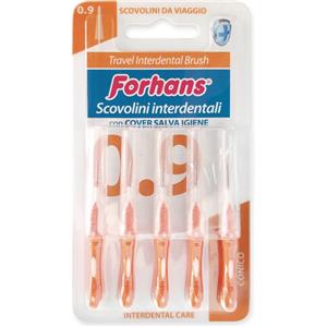 Forhans Scovolino Interdentale da Viaggio 0,9 mm Conico - 5 Pezzi per Rimozione Placca e Prevenzione Gengivale