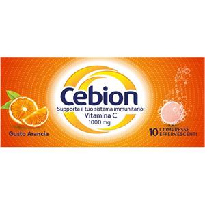 Cebion - Integratore di Vitamina C Effervescente Gusto Arancia - 10 Compresse