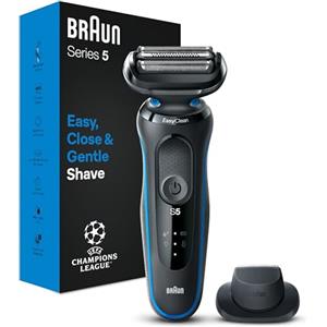 Braun Series 5 Regolabarba Uomo, Rasoio Elettrico Barba, Rifinitore Di Precisione EasyClick, EasyClean, Wet&Dry, Ricaricabile, Rasoio A Lamina Senza Fili, Idea Regalo 51-B1200s Blu