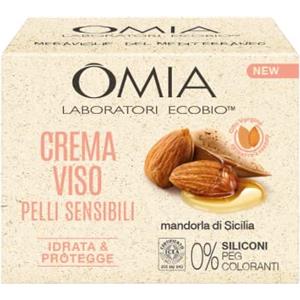 Omia, Crema Viso Idratante alla Mandorla di Sicilia, Idrata e Protegge la Pelle, Formula Lenitiva Senza Siliconi e Coloranti, Adatta a Pelli Sensibili, 75 ml