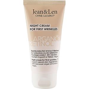 Jean & Len Crema Notte Rigenerante all'Olio di Argan e Retinolo, per le prime rughe, favorisce la naturale rigenerazione della pelle, trattamento notturno, senza parabeni e siliconi, vegan, 50ml