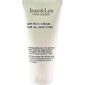 Jean & Len Crema idratante per il viso Fico d'India e Hyaluron, riduce le linee di tenuta e di secchezza, per tutti i tipi di pelle, senza parabeni e siliconi, vegan, 50 ml