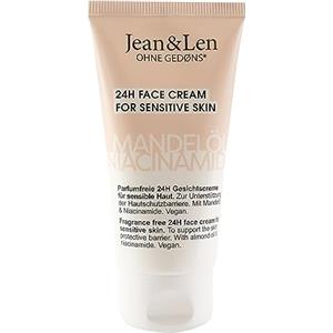 Jean & Len Crema viso senza profumo Olio di mandorle e niacinamide, adatta per pelli sensibili, idratante 24 ore su 24, senza parabeni e siliconi, vegan, 50 ml