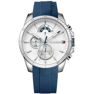 Tommy Hilfiger Orologio analogico multifunzione al quarzo da uomo con cinturino in silicone Blu - 1791349