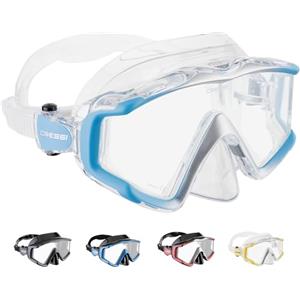 Cressi Liberty Triside Mask - Maschera Panoramica 3 Vetri per Immersioni, Apnea e Snorkeling, Nero/Blu, Taglia Unica, Unisex Adulto
