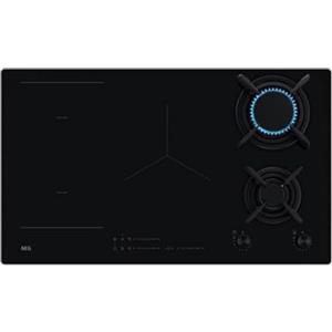 AEG PIANO COTTURA INDUZIONE MISTO 8000 MIXED 90 CM AEG 2 BRUCIATORI GAS VETROCERAMICA NERO