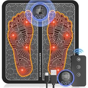 Genkigold EMS Massaggiatore Piedi per Neuropatia,Pad Massaggiante Alleviare Dolore Plantare,Relax Muscolare,Tappetino Massaggiante per Piedi Portatile con Telecomando,8Modalità 19Livelli Stimolazione