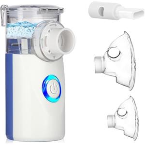 BIAOQINBO Aerosol Portatile Silenzioso per Adulti e Bambini, Macchina Aerosol con 2 Maschere E Boccaglio-Inalazione Ultrasuoni Nebulizzatore Aerosol per uso Domestico e in Viaggio (Verde)