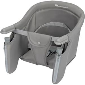 Bebeconfort Malva, Seggiolino da Tavolo per Bambini, 6 Mesi-3 Anni (15kg), Aggancio Sicuro, Seduta imbottita, Tessuti Morbidi, Seggiolino da tavolo pieghevole chiusura compatta, 1,8kg, Mineral Grey