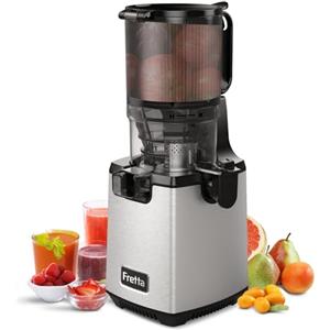 Fretta juicer Estrattore di succo,135mm Senza Preparazione Estrattore di Frutta e Verdura Intera, Facile da Pulire, Senza BPA，corpo in acciaio，inossidabile Motore Silenzioso