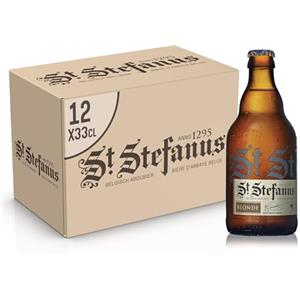 St. Stefanus Birra d'Abbazia, Cassa Birra con 12 Birre in Bottiglia da 33 cl, 3.96 L, Gusto Intenso, Fresco e Fruttato, Gradazione Alcolica 7% Vol, Box Birra Idea Regalo