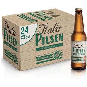 Peroni Itala Pilsen Cassa Birra con 24 Bottiglie da 33 cl, 7.92 L, Birra Non Pastorizzata dal Gusto Autentico, Ricco e Distintivo, Gradazione Alcolica 4.8% Vol