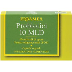 ERBAMEA Probiotici 10 MLD Integratore Alimentare, 24 capsule