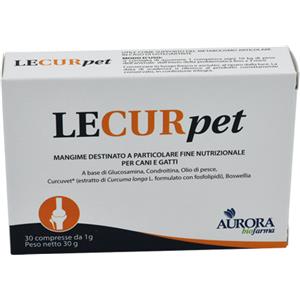Aurora LECURpet - Mangime Complementare per Cani e Gatti, Supporto Articolare con Glucosamina e Curcuma, 30 Compresse